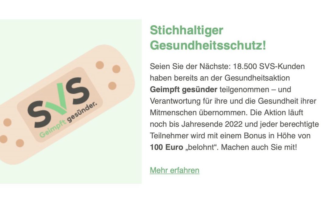svs-„belohnt“-kunden-mit-100-euro-fuer-impfung,-obwohl-diese-nicht-vor-infektionen-schuetzt