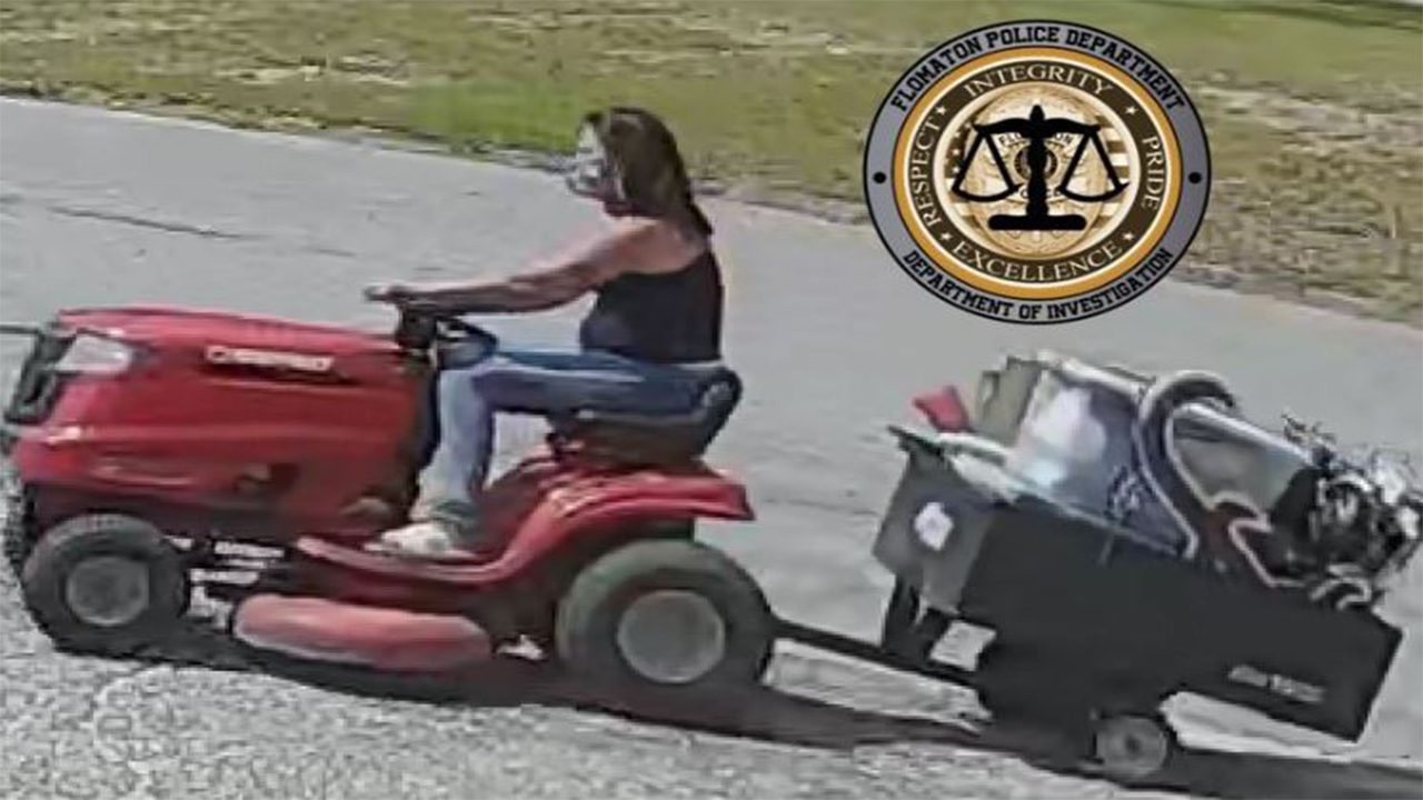 alabama-police-seeking-masked-woman-caught-on-camera-stealing-lawnmower-with-crimson-tide-yard-sign