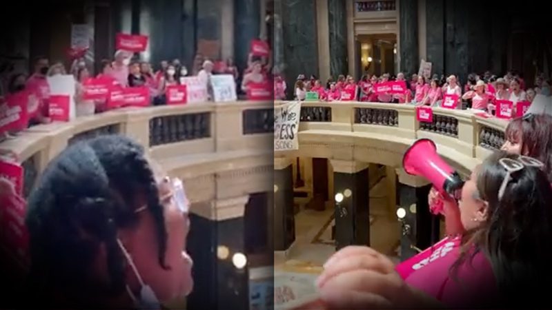 pinksurrection!-pro-abortion-activists-flood-wisconsin-capitol,-threaten-to-‘shut-it-down’